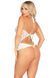 Боді Leg Avenue Lace Floral Lace Halter Teddy with Flutter Accent One Size, White SX1756 фото 3