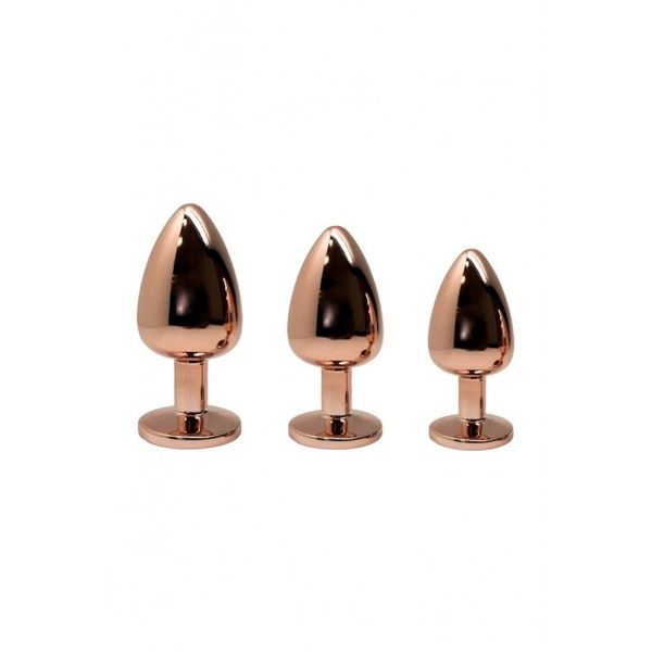 Металева анальна пробка Wooomy Tralalo Rose Gold Metal Plug Size M SO7428 фото