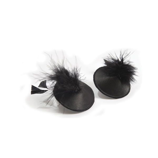 Пестіс - стикини Bijoux Indiscrets Burlesque pasties FEATHER, з пір'ям SO2669 фото