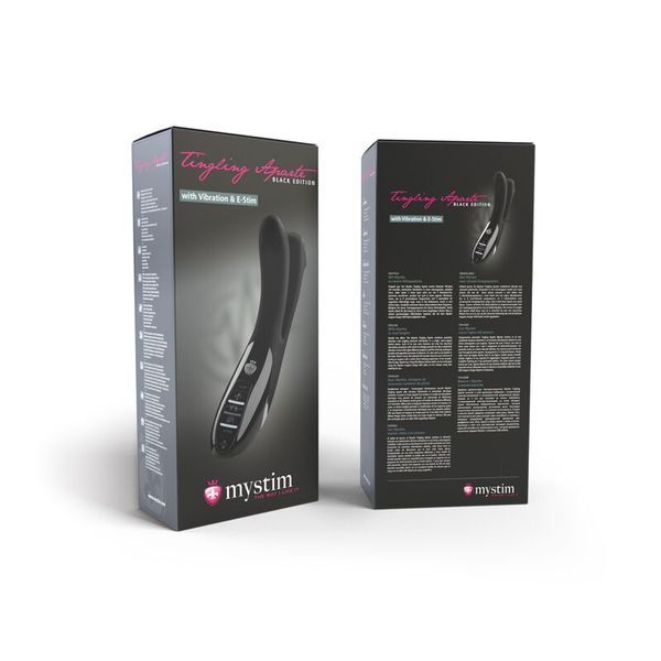Вібратор подвійний з електростимуляцією Mystim Tingling Aparte eStim Black SO2989 фото